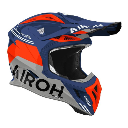 Kask cross AIROH AVIATOR ACE 2 FURY CERULEAN GLOSS granatowy pomarańczowy fluo szary