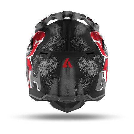 Kask cross AIROH WRAAP ALIEN RED MATT szary czerwony biały czarny