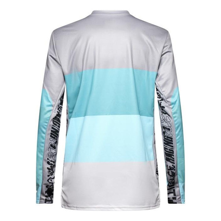 Koszulka rowerowa FOX RANGER Z DŁUGIM RĘKAWEM GRID STEEL GREY szary niebieski