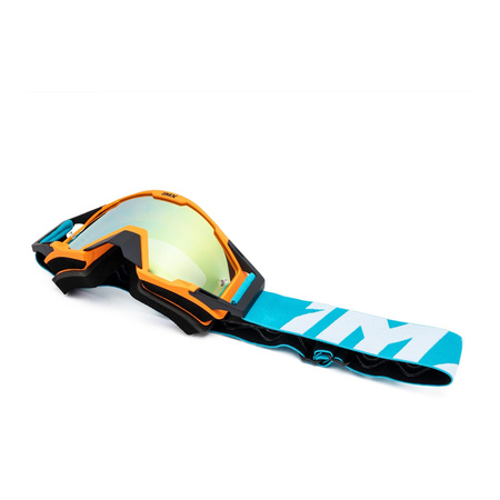 Gogle motocyklowe IMX SAND ORANGE MATT/BLUE/WHITE SZYBA ORANGE IRIDIUM + CLEAR pomarańczowy niebieski biały