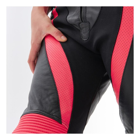 Spodnie skórzane damskie REBELHORN REBEL LADY PINK/BLACK różowy czarny