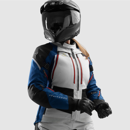 Kurtka tekstylna damska REBELHORN HARDY 3.0 LADY BLUE/GREY/RED niebieski szary czerwony