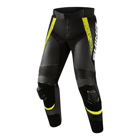 Spodnie skórzane SHIMA STR 2.0 BLACK/FLUO czarny żółty fluo