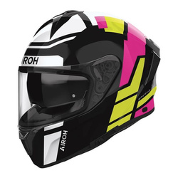Kask integralny AIROH SPARK 2 LIVELY MINT GLOSS czarny żółty różowy biały