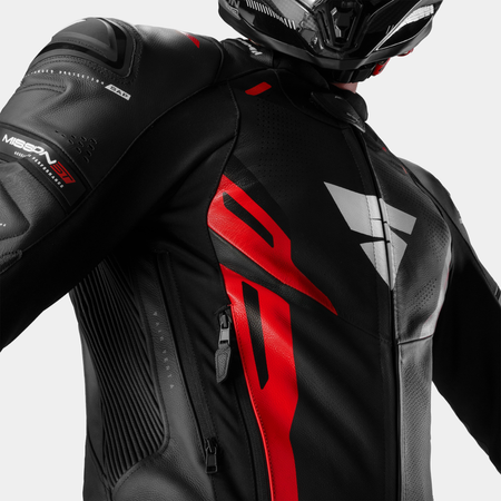 Kurtka skórzana SHIMA MISSION ST G2 BLACK/RED czarny czerwony