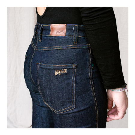 Jeansy motocyklowe damskie BROGER CALIFORNIA RAW NAVY granatowy