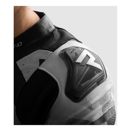 Kurtka skórzana REBELHORN INFERNO BLACK/WHITE czarny biały