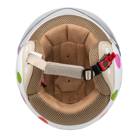 Kask otwarty NZI PASARELA LUNAR MULTICOLOR MATT biały czerwony niebieski różowy żółty