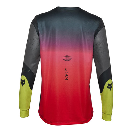 Koszulka rowerowa dziecięca FOX JUNIOR RANGER Z DŁUGIM RĘKAWEM REVISE BLACK/PINK czarny różowy