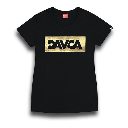 Koszulka T-shirt damska DAVCA LOGO BLACK/GOLD czarny złoty