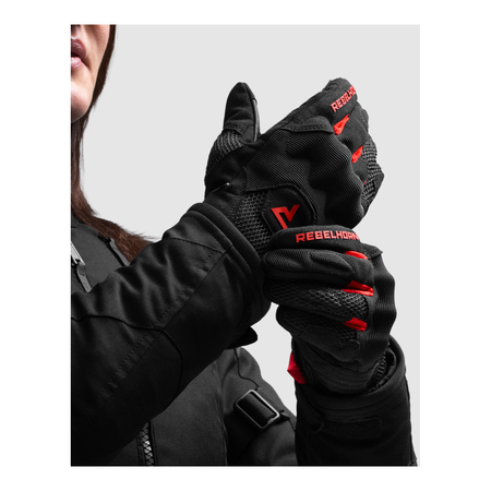 Rękawice miejskie damskie REBELHORN CORE LADY BLACK/RED czarny czerwony