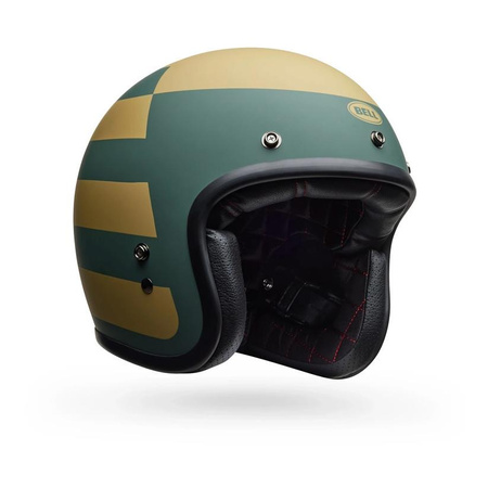 Kask otwarty BELL CUSTOM 500 ECE6 PARLOR MATTE EMERALD GOLD zielony złoty