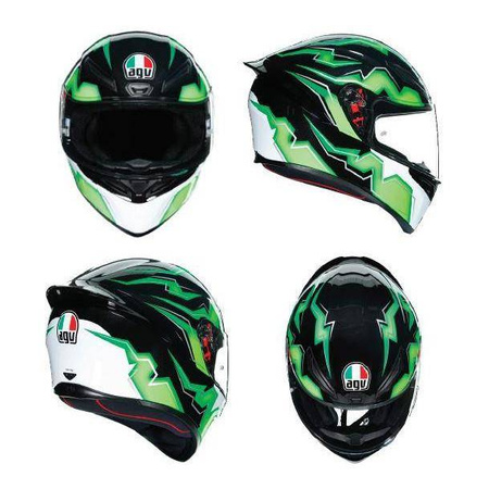 Kask integralny AGV K1 KRIPTON czarny zielony biały