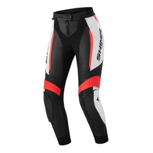 Spodnie skórzane damskie SHIMA MIURA 2.0 RED FLUO czarny biały czerwony fluo