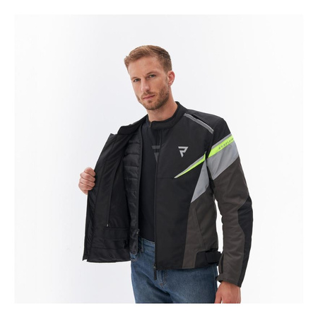 Kurtka tekstylna REBELHORN SPARK BLACK/GREY/FLUO YELLOW czarny szary żółty fluo