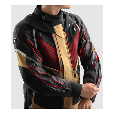 Kurtka tekstylna REBELHORN HARDY 3.0 DESERT/GREY/RED brązowy szary czerwony