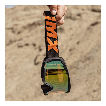 Gogle motocyklowe IMX ENDURANCE FLIP GRAPHIE BLUE MATT/ORANGE SZYBA IRIDIUM GOLD + CLEAR niebieski pomarańczowy