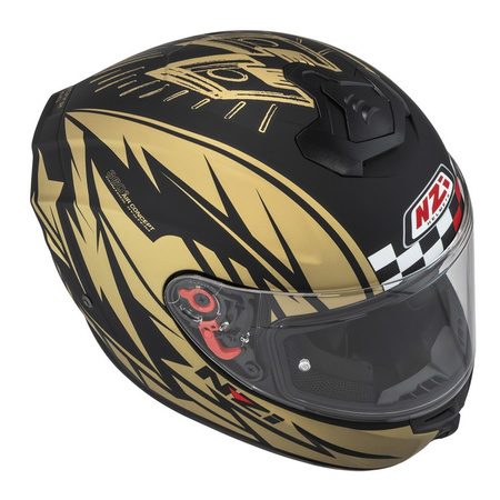 Kask integralny NZI TRENDY FLAG BLACK GOLD MATT czarny złoty