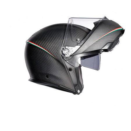 Kask szczękowy AGV SPORTMODULAR TRICOLORE CARBON MATT/ITALY czarny czerwony biały zielony