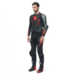 Kombinezon dwuczęściowy DAINESE LAGUNA SECA 5 BLACK/FLO RED czarny czerwony fluo