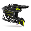 Kask cross Airoh AVIATOR 3 PRIMAL CARBON 3K YELLOW MATT czarny biały żółty fluo