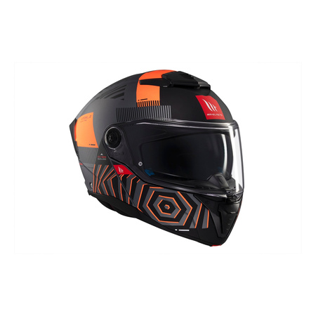 Kask szczękowy MT ATOM 2 SV STRANGE C4 MATT czarny pomarańczowy fluo