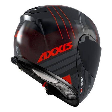 Kask szczękowy AXXIS GECKO EPIC MATT FLUOR RED czarny czerwony szary