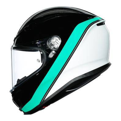 Kask integralny AGV K6 MINIMAL BLACK/MINT czarny biały zielony niebieski