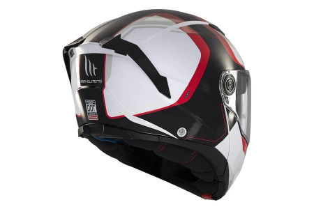 Kask szczękowy MT ATOM 2 SV EMALLA MATT WHITE/BLACK/RED biały czarny czerwony