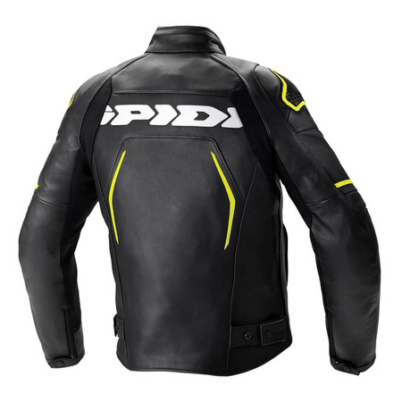 Kurtka skórzana SPIDI EVORIDER 2 BLACK/YELLOW FLUO czarny żółty fluo