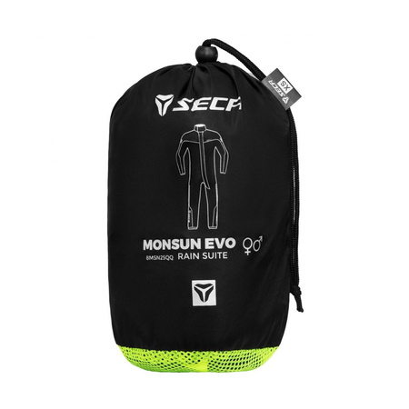Kombinezon przeciwdeszczowy SECA MONSUN EVO BLACK/FLUO czarny żółty fluo