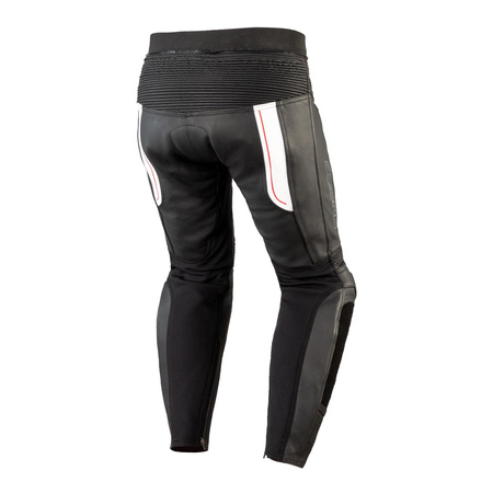 Spodnie skórzane OZONE VOLT BLACK/WHITE czarny biały szary czerwony