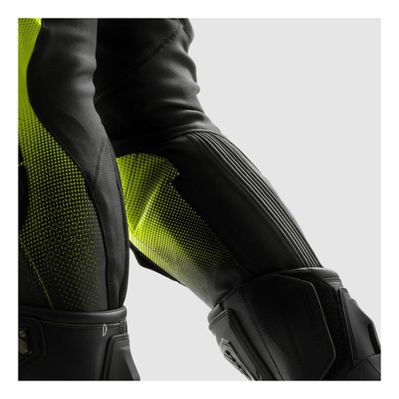 Spodnie skórzane REBELHORN INFERNO BLACK/WHITE/FLUO YELLOW czarny biały żółty fluo