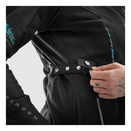 Kurtka tekstylna damska REBELHORN JAX LADY BLACK/BLUE LAGOON czarny niebieski