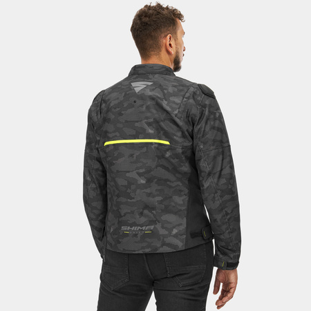 Kurtka tekstylna SHIMA DRIFT MEN CAMO czarny szary żółty fluo