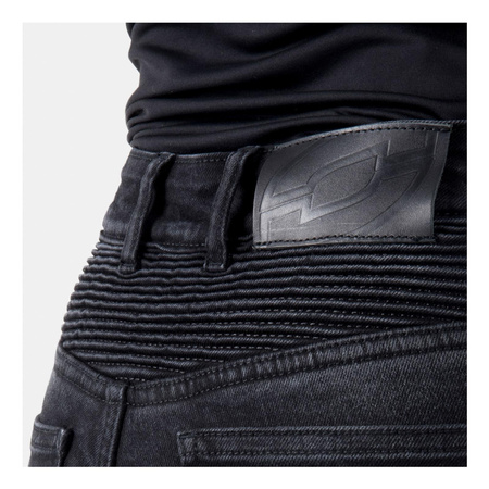 Jeansy motocyklowe damskie OZONE AGNESS II LADY WASHED BLACK czarny