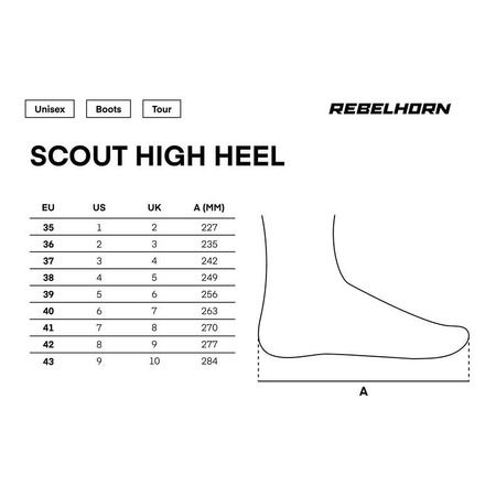 Buty turystyczne damskie REBELHORN SCOUT HIGH HEEL MATT BLACK czarny