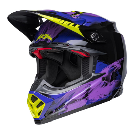Kask cross BELL MOTO-9S FLEX SLAYCO BLACK/PURPLE czarny fioletowy żółty fluo niebieski