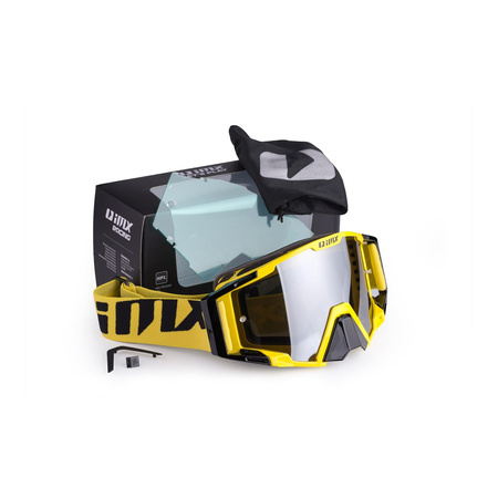 Gogle motocyklowe IMX SAND YELLOW/BLACK SZYBA SILVER IRIDIUM + CLEAR żółty czarny