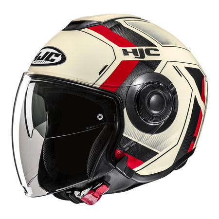 Kask otwarty HJC I40N VELU BEIGE/RED beżowy czerwony