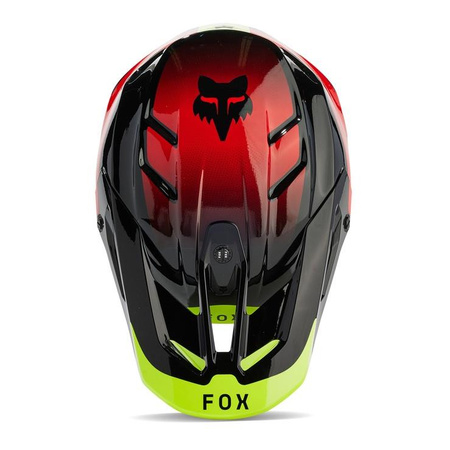 Kask cross FOX V3 REVISE RED/YELLOW żółty fluo czerwony czarny
