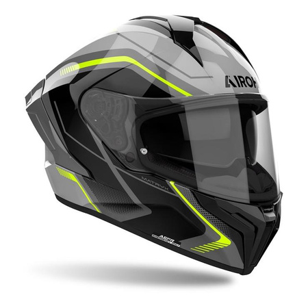 Kask integralny AIROH MATRYX WIDE YELLOW GLOSS żółty fluo szary czarny