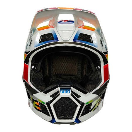 Kask cross FOX V3 RS PGMNT MULTI biały czarny czerwony niebieski pomarańczowy zielony żółty fluo inny