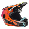Kask cross FOX V3 RS PYRE LE MULTI pomarańczowy niebieski różowy biały żółty fluo