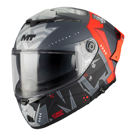 Kask integralny MT THUNDER 4 R SV CANVAS C5 MATT czarny szary czerwony