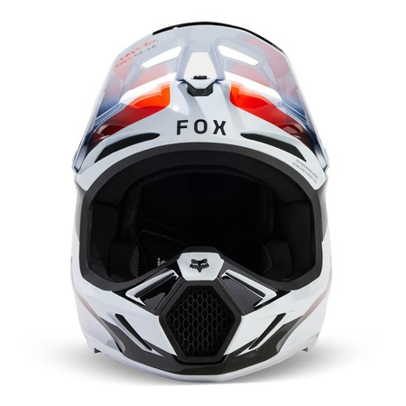 Kask cross FOX V3 MAGNETIC WHITE biały czerwony