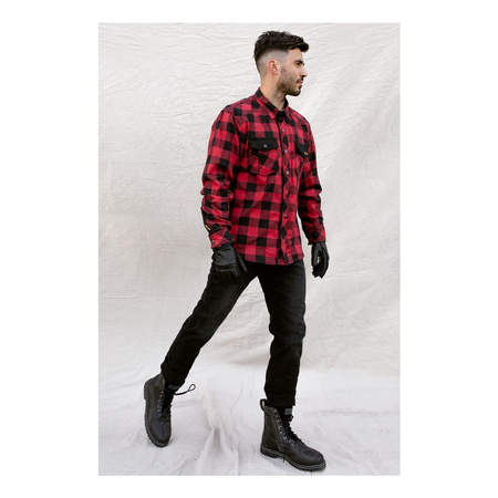 Koszula motocyklowa BROGER ALASKA RED/BLACK czarny czerwony
