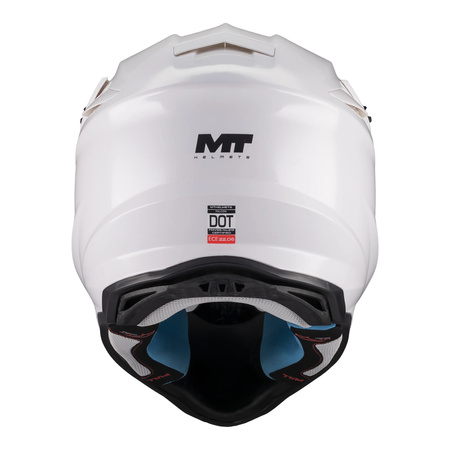 Kask cross MT FALCON S PURE A0 GLOSS PEARL biały