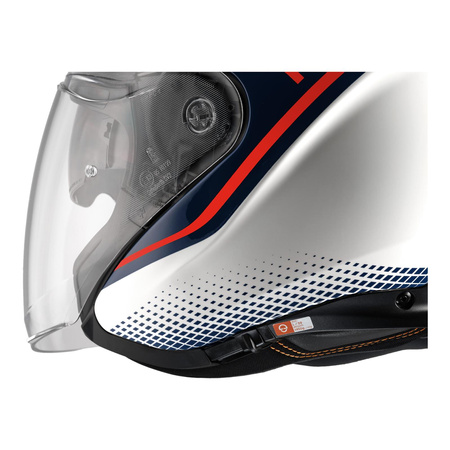 Kask otwarty SCHUBERTH M1 PRO ECE MERCURY RED niebieski czerwony biały