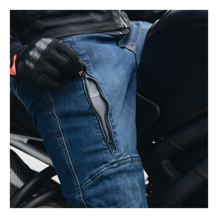 Jeansy motocyklowe REBELHORN HAWK III REGULAR FIT WASHED BLUE niebieski
